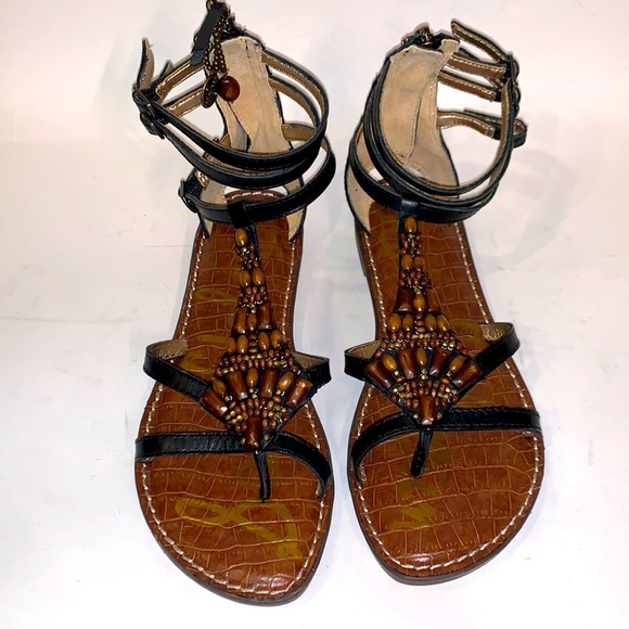 Sam Edelman ginger gladiator sandal in black size 8